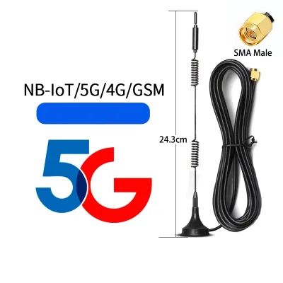 5GLTE-01 5G Antenna with Suction Cup Installation 4G/5G/GSM/CDMA Compatible 18 DBi Gain Mobile Communication Antenna