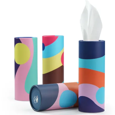 Custom Logo Creative Car Tissue Box 3ply 2ply Roll for Travel with Custom Logo Advertisement Cylinder Paper Gift