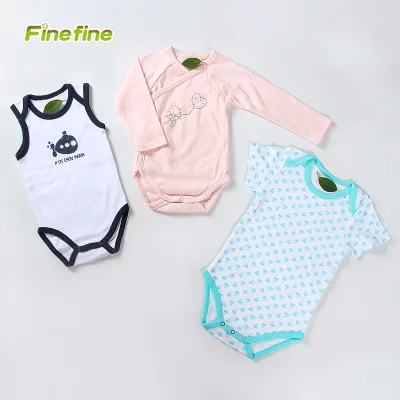 Wholesale High Quality 100% Cotton Knitted Baby Clothes Bodysuits