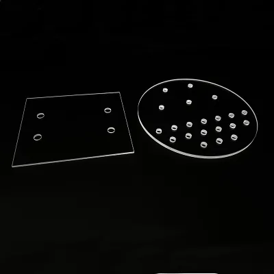 High-Precision CNC Machined Quartz Glass Plate with 1mm Micro Holes Fused Quartz Material