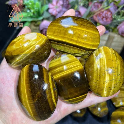 Hot Sale Natural Crystal High Quality Healing Stone Yellow Tiger Eye Stone Palm Stone for Healing