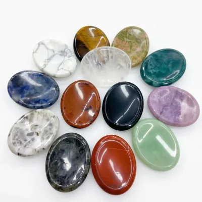 Wholesale Natural Clear Quartz Bowl Oval Polished Fashion Trend Worry Stone Crystal Healing Stones for Stress Relief Crafts