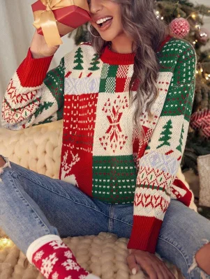 Custom Women's & Unisex Winter Print Ugly Christmas Sweaters Pullovers Soft Viscose/Polyester Wholesale