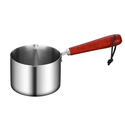 Wholesale 316 Stainless Steel Mini Oil Pot Set with Wooden Handle Hot Oil Burning Soup & Stock Pots
