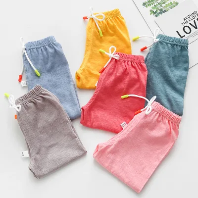 Soft Slub Bamboo Cotton Toddler Harem Pants Baby Bloomers Girl Boys Long Baby Trousers