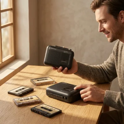 New Vintage Portable Tape Cassette Player Stereo Wakman Music Player Cassette Recorder Type-C USB Power Jack