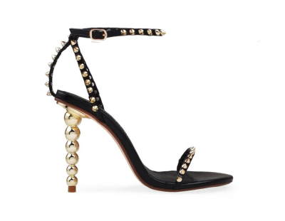2021 New Arrival Sandal Gold Rivet Gold Bubble Heel Sandal