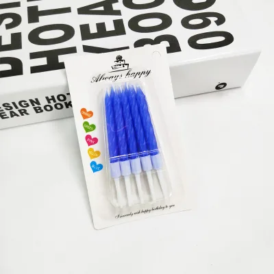 Hot-Selling Cake Decoration Birthday Decoration Bule Spiral Dia 5mm Cute Birthday Candles