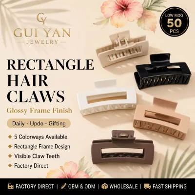 Large Simple Square Disc Hair Clip Soft Resin Shark Clip Hair Accessories European and American Style Women Daily Use