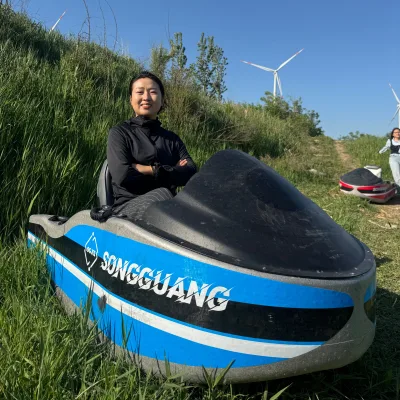 Color Optional 72V 90Ah Lithium Battery Single Seat EPP Electric Kart Boat Max Speed 90Mins 40km/h Max Speed Villa Courtyard