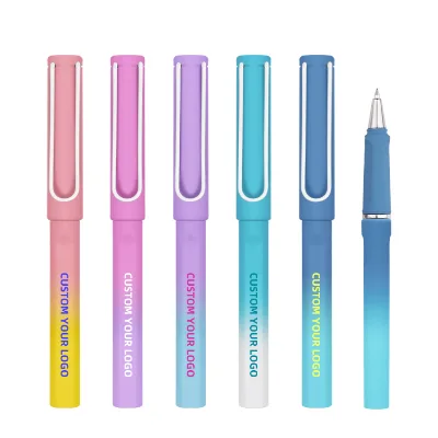 Customized High-Capacity Roller Gel Ink Pen New Gradient Promotional Plastic Pens Business & Medical Gifts Personalized