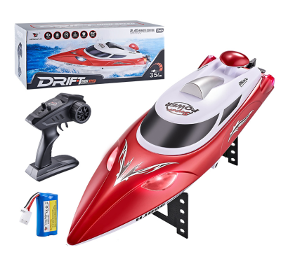 Hot-selling RC Boat 47cm RC Speedboat Night Navigation Light Flipping and Resetting Water Toy 35KM High-speed RC Boat