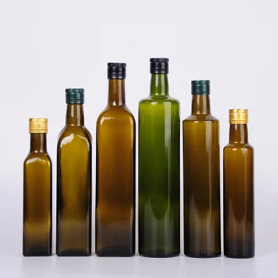 250ml,500ml,750ml Dark Green Round Empty Marasca Glass Bottle Olive Oil Bottle for Sale