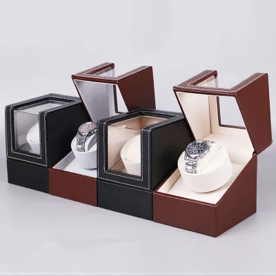 Customizable Watch Winder Luxury Leather Flip Top Automatic Display Box Wholesale