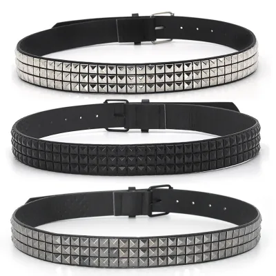 Hip High Waist Rivets Stretch Cinch Waistband Metal Spike Gold Stud Wide Elastic PU Leather Belt for Men and Women