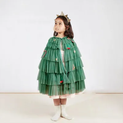 Children's Christmas Tree Cloak Christmas Kindergarten Dance Performance Costume Props Runway Show Dress up