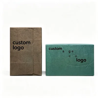 Customized Eco-Friendly Reusable Luxury Invitation Photo Polishing Cloth Coffee Tea Brown Kraft Paper Flat Box Mailer Custom