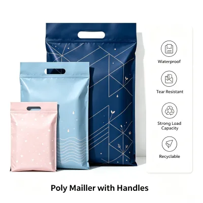 Recycled Mailers Colourful High Quality Plastic Mailer Courier Shipping Poly Mailer Bag With Handles