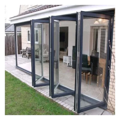 ACE High Quality Heat Insulation Patio Aluminium Glazed Folding Doors Accordion Doors
