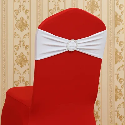Multi-color Optional Hotel Wedding Bow Elastic Chair Cover Back Decoration Bow