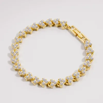 Explosive European and American Roman Bracelet AAA Zircon Crystal Bracelet Fashion Jewelry Super Flash Set With Diamonds