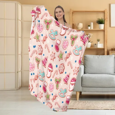 Christmas Ultra Soft Cozy Warm 100% Polyester Four Seasons Blanket for Bedroom Couch Travel and Camping
