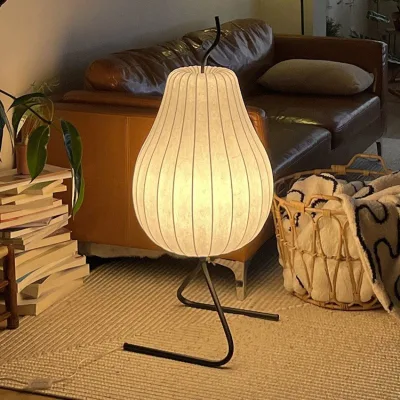 Cream Wind Pear Lamp Silk Senior Sense Designer Living Room Decoration Sofa Beside Atmosphere Floor Lamp