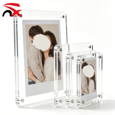 Fridge Acrylic Photo Frame Magnet Picture Holder Waterproof Storage Box Square Magnet Photo Frame for Promotional Gift
