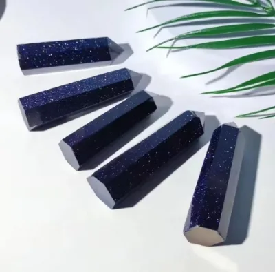 Wholesale Blue Sandstone Point Healing Crystal Wands for Wicca
