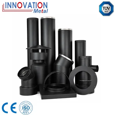OEM/ODM Modern Stainless Steel Chimney Pipe Kit Stove Flue System Durable Powder Coated Fireplace Accessories