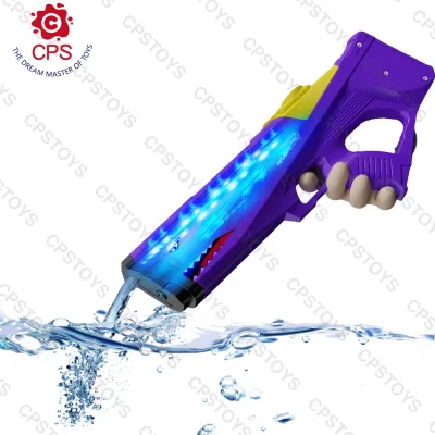 Electric Plastic Water Gun with Light and Automatic Function for Adults Battery Powered Waterproof ABS Material