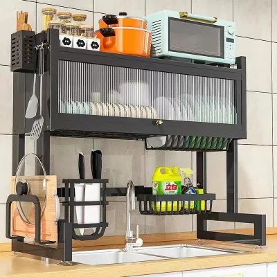 Modern Home Kitchen Metal Storage Rack Stainless Steel Design Style Kitchen Rack & Holders