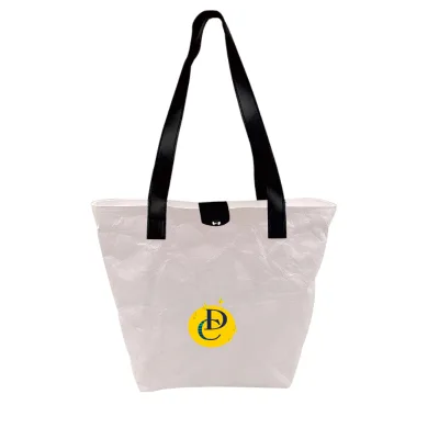 Durable Waterproof Casual Open Kraft Pack Washable Webbing Handle OEM logo Tyvek Tote Bag