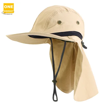 Fishing Hat UV Sun protection Fisherman Hat with Neck Flap Mask Summer Outdoor Breathable Large Brim Sunscreen Hat