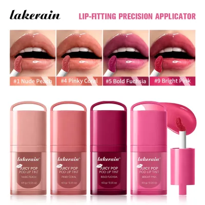 Juicy Pop Lip Tint Balm Glossy Moisturizing Lipstick Long-Lasting Non-Sticky Hydrating Vegan Clear Natural Finish All Occasions