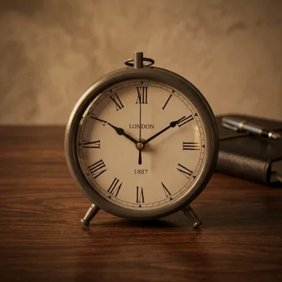Cheaper Wholesale Desktop Promotional Gifts Metal Clock Table Clock