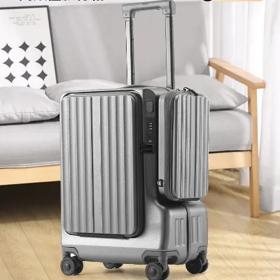 20 Inch PC Hard Shell Spinner Luggage Aluminum Frame TSA Lock Laptop Pocket Anti-Theft Waterproof Lightweight Portable Modern