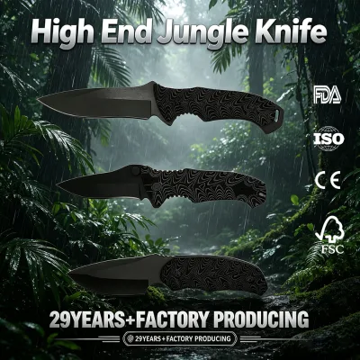 High Hardness 9CR18MOV Blade Straight Fixed Knife Textured Micarta Handle Outdoor EDC Hunting Knife Factory Supply