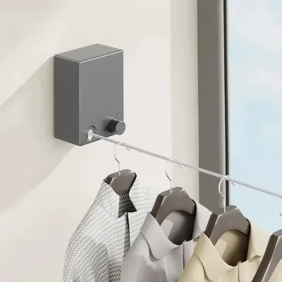 Retractable Clothesline Stainless Seel Pull-Out Clothes-Drying Machine Rope Space-Saving Clothes Drying Rack for Household