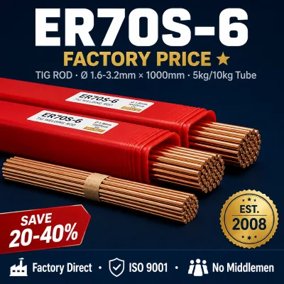 TIG Welding Rod 2.4mm 3/32" 5kg 20kg Mild Steel Straight Tig Rod AWS A5.18 Varilla Tig Alambre Tig Varilla Er70s-6 Factory