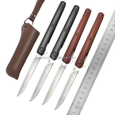 Outdoor Portable High Hardness Self-defense Knife Pen Knife Wooden Handle Folding Knife
