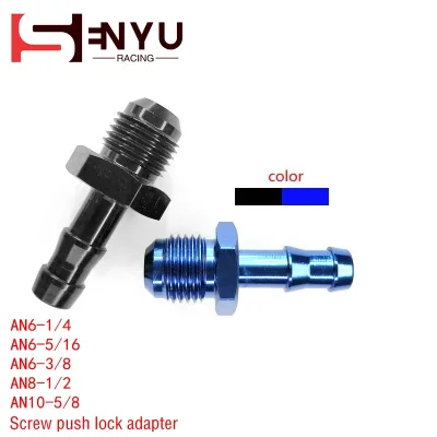 High Recommend AN6/AN8/AN10 Flare to 3/8" Barb Adapters-Anodized Black/Blue Universal Fit