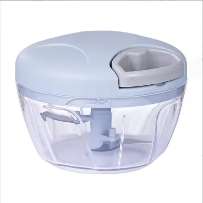 Manual Food Processor Vegetable Chopper Mini Hand Pull String Onion Chopper Garlic Mincer Cutter with 3 Stainless Steel Blades