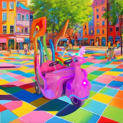 2025 Arrival Kids Ride Phoenix 48V 500W Electric Car for Shopping Mall Use