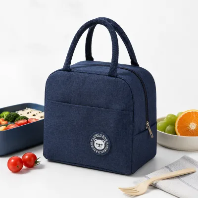 New Portable Cationic Insulated Nylon Lunch Bag Handheld Students Picnic Bag with Custom Support Keeps Food Cold and Fresh