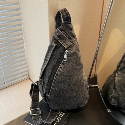 New Fashion Multi Functional Women's Denim Breast Bag Foreign Style Simple Shoulder Messenger Bag Small Cheap Cheap Manufacturer