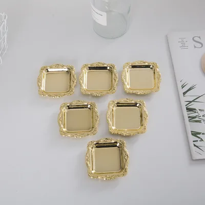 Small square Plastic Electroplated Trays and Dishes Silver Finish Packaging Box