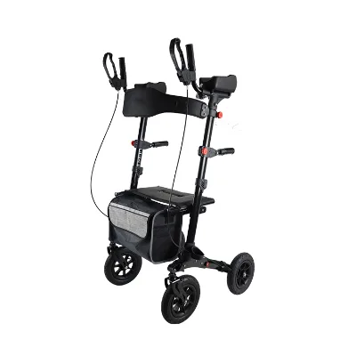 Multifunctional Stainless Steel Elderly Walking Upright Roller Walker for Outdoor Travel