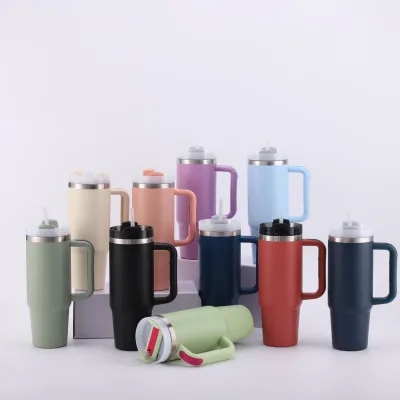 New 30oz Second-generation Car Cup 304 Stainless Steel Thermos with Straw Vacuum Insulated Portable Customizable for Vehicle Use