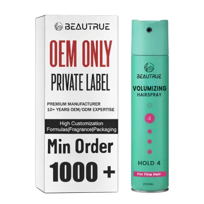 Wholesale Ultra Strong Hold Hair Spray Volume Power Custom Private Label Long Lasting Non-Greasy Frizz Control Styling Mist